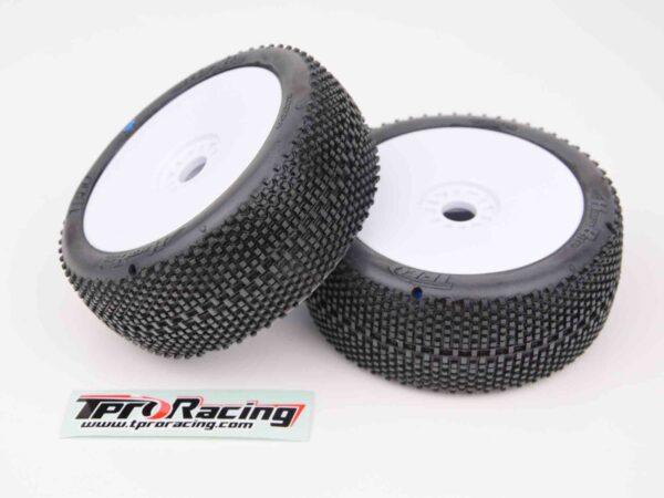 Pneu de corrida TPRO 1/8 OffRoad HARABITE pré-montado (T4 – Super macio) (WH)