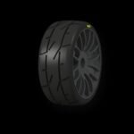 Pneus 1/8GT - PMT CARVED RALLY18 MEDIUM Q05 REINFORCED (PRETA) – 1 PAR