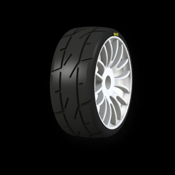 Pneus 1/8GT - PMT CARVED RALLY18 MEDIUM Q05 REINFORCED (BRANCO) – 1 PAR