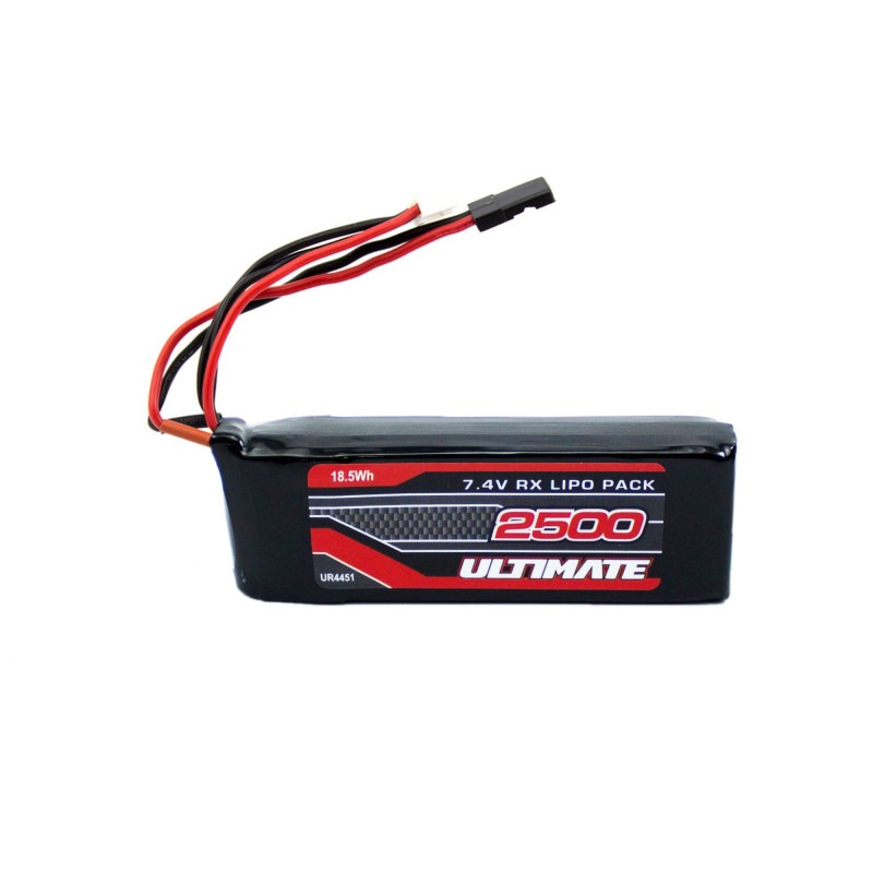 BATERÍA ULTIMATE LiPo PLANA 7.4V. 2500mAh CONEXÃO JR